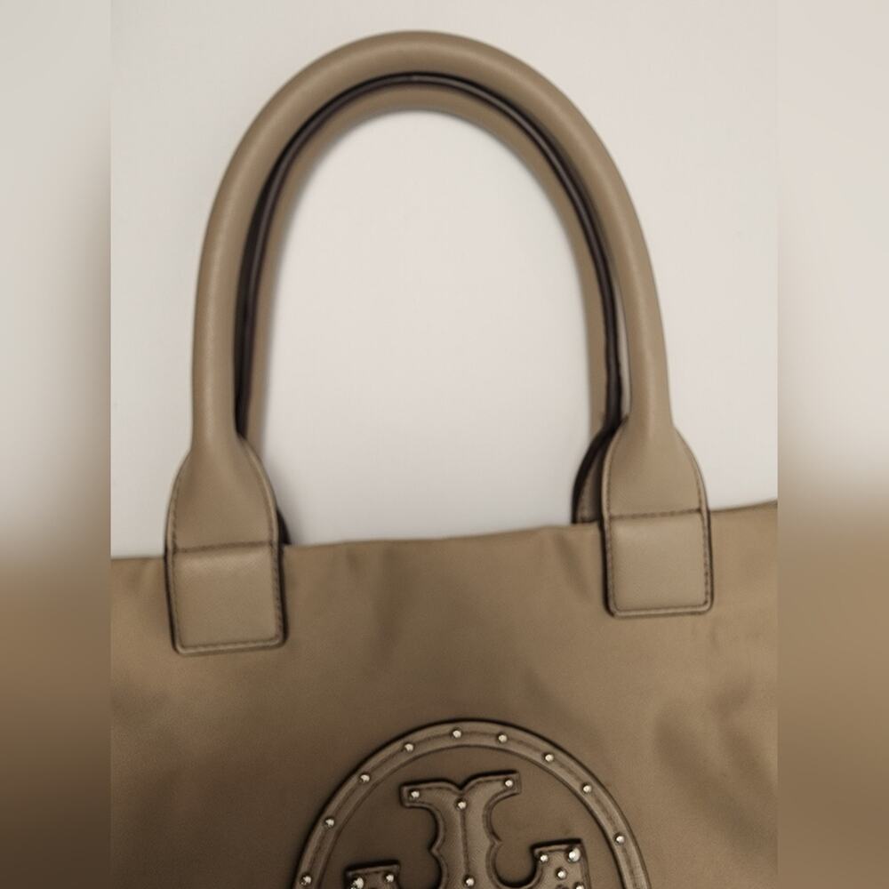 Tory Burch Ella Studded Tan Tote Bag - Picture 13 of 16
